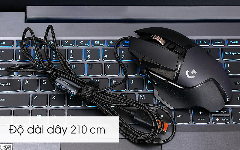 Dây cáp dài 210 cm - Chuột Gaming Logitech G502 Hero Đen Dây cáp dài 210 cm - Chuột Gaming Logitech G502 Hero Đen