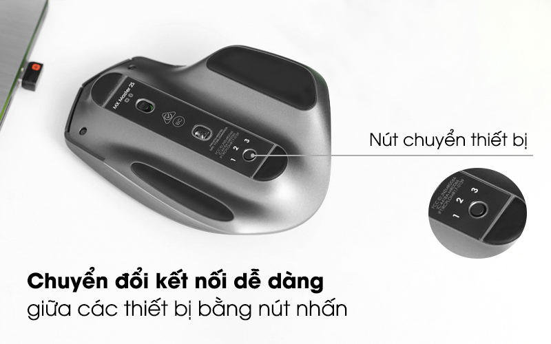 Kết nối cùng lúc 3 thiết bị và chuyển đổi dễ dàng - Chuột không dây Logitech MX Master 2S Đen