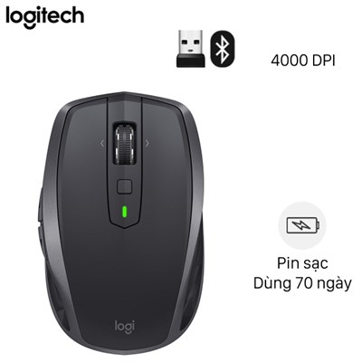 Chuột sạc Bluetooth Logitech MX Anywhere 2S Đen