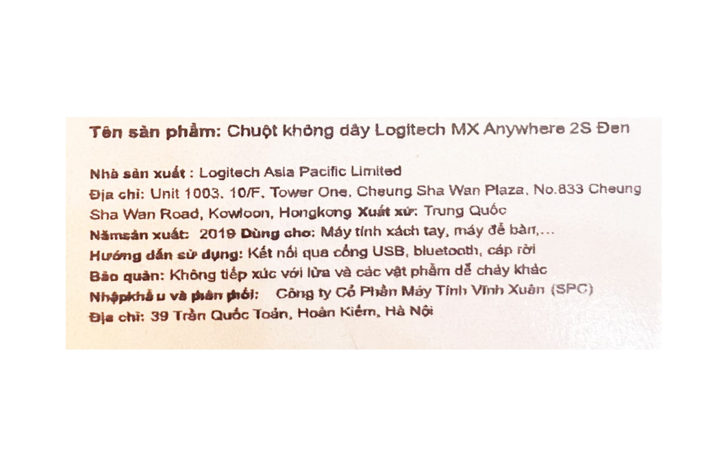Chuột sạc Bluetooth Logitech MX Anywhere 2S Đen Màu Đen