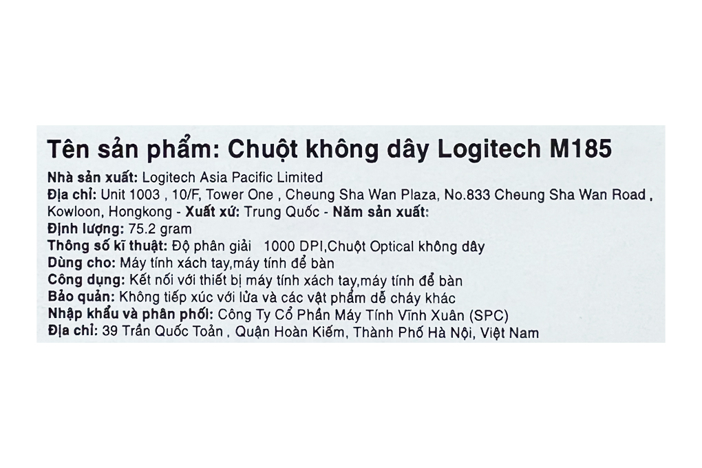 Chuột Không dây Logitech M185 Màu Xanh Dương
