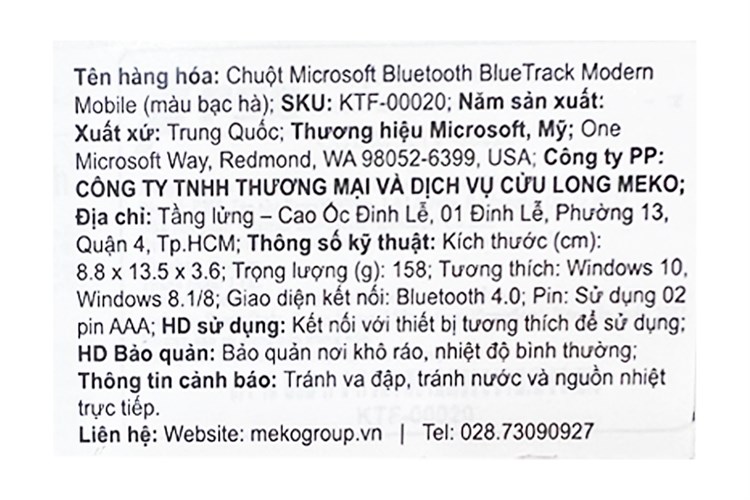 Chuột Bluetooth Microsoft Modern Mobile KTF Màu Xanh lá nhạt