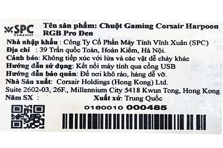 Chuột Có dây Gaming Corsair Harpoon RGB Pro Màu Đen