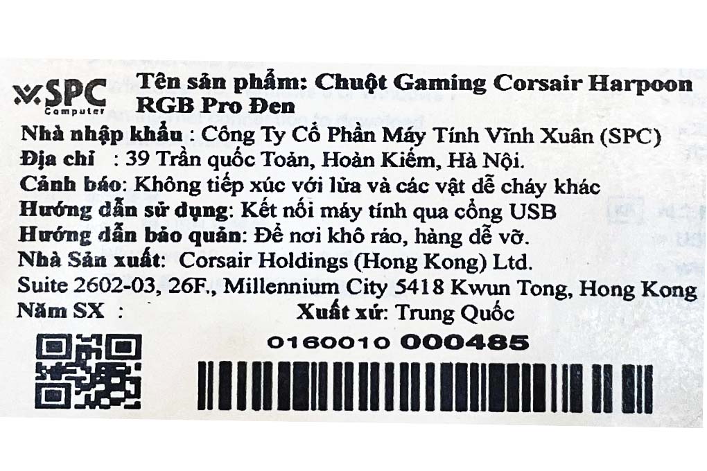 Chuột Có Dây Gaming Corsair Harpoon RGB Pro Đen