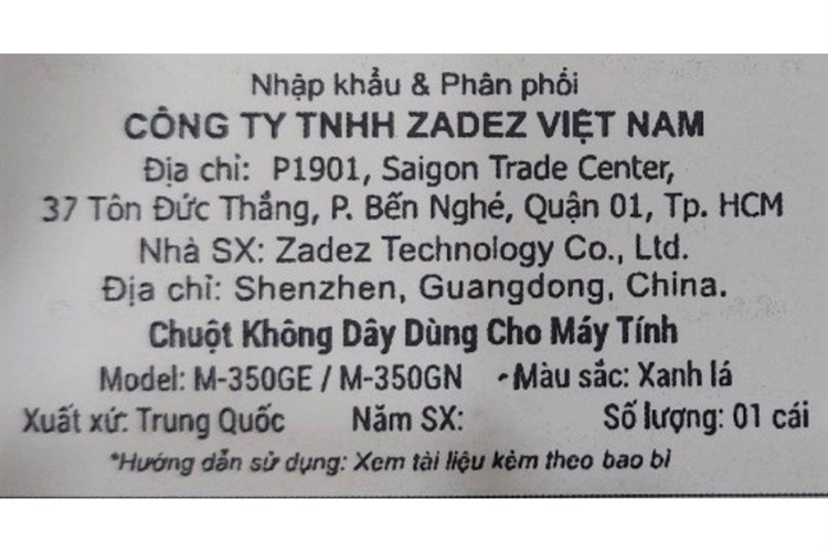Chuột Không dây Bluetooth Zadez M350 Màu Xanh lá