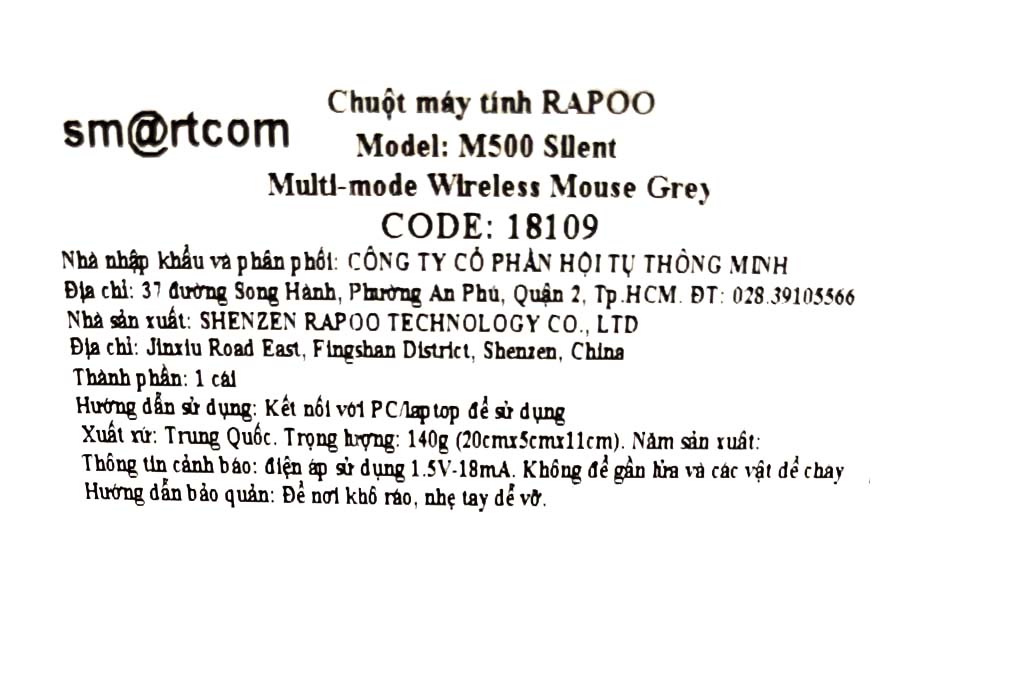 Chuột Bluetooth Silent Rapoo M500 Màu Xám xanh