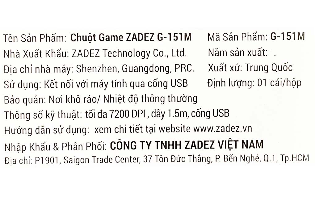 Chuột Gaming Zadez G151M Đen