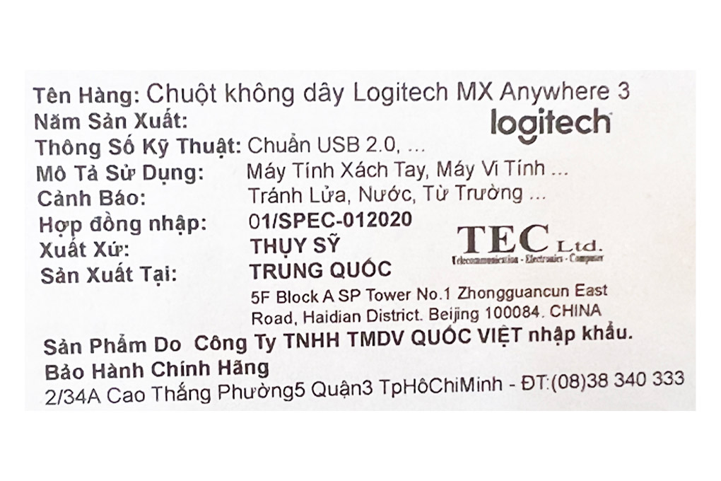 Chuột Không dây Bluetooth Logitech MX Anywhere 3 Xám - 24