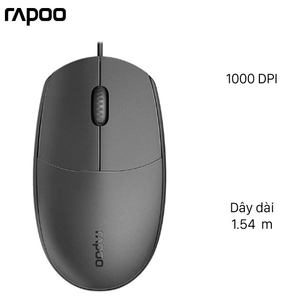 Chuột Có Dây Rapoo N100 Đen