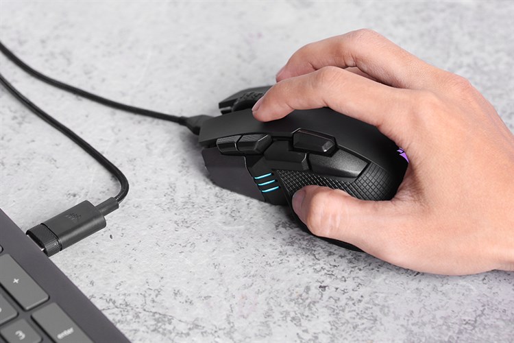 Chuột sạc Bluetooth Gaming Corsair Iron Claw RGB Màu Đen