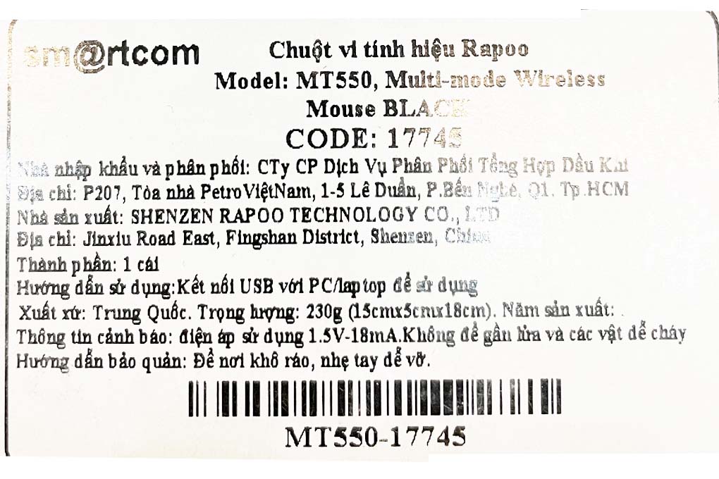 Chuột Không dây Bluetooth Rapoo MT550 Đen