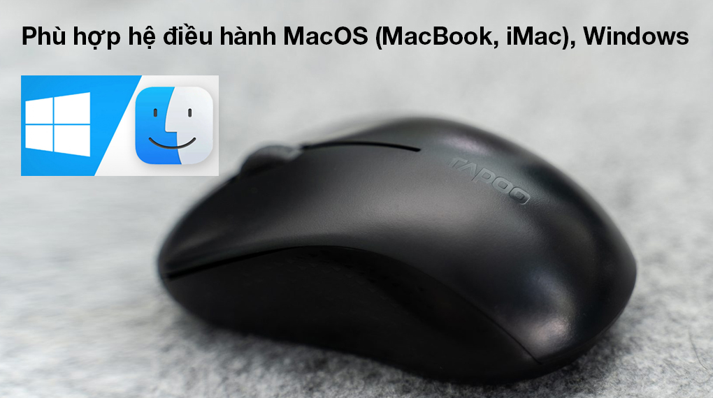 Chuột không dây Bluetooth Rapoo M160 đen - Kết hợp dùng với các thiết bị hoạt động trên nền tảng MacOS (MacBook, iMac), Windows
