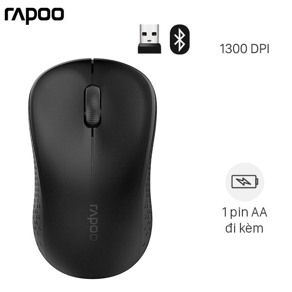 Chuột Không Dây Bluetooth Rapoo M160 Đen