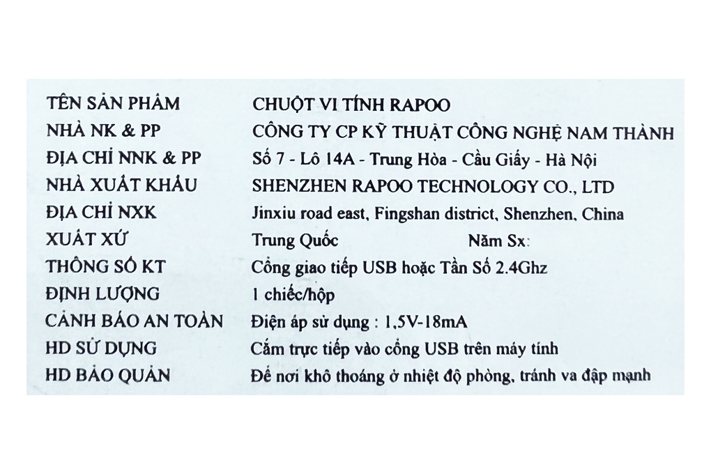 Chuột Không dây Rapoo M216 Màu Đen