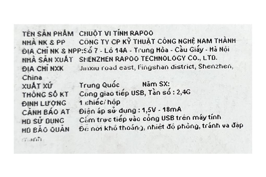 Chuột Không dây Rapoo M20 Plus Màu Đen