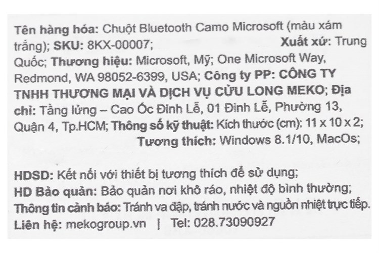 Chuột Bluetooth Microsoft Camo Màu Trắng - Xám