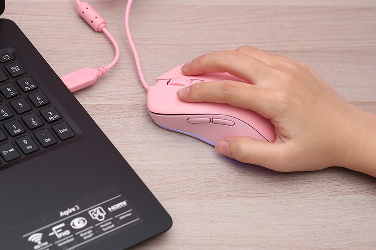 Chuột Có dây DareU EM908 Màu Hồng