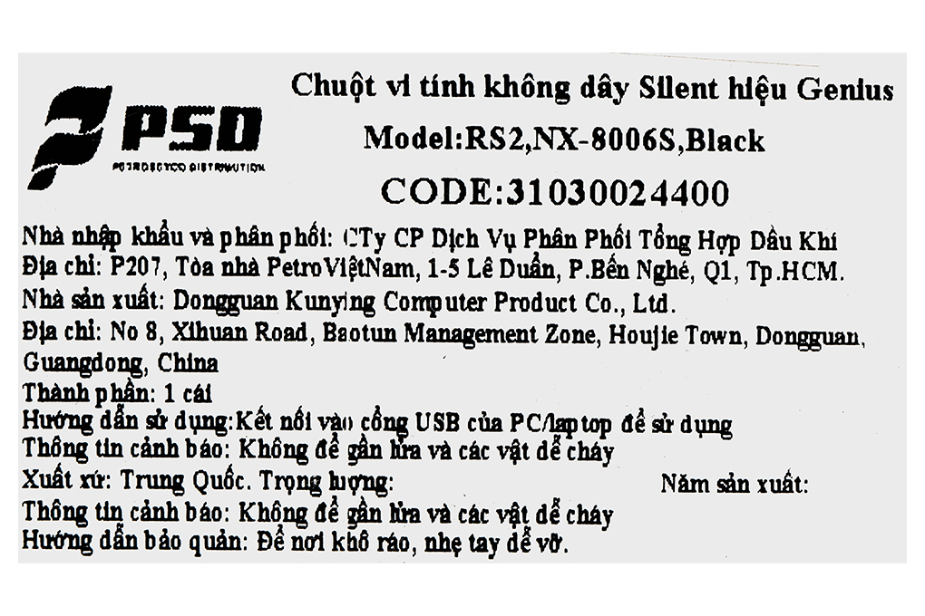 Chuột Không dây Silent Genius NX-8006S Màu Đen