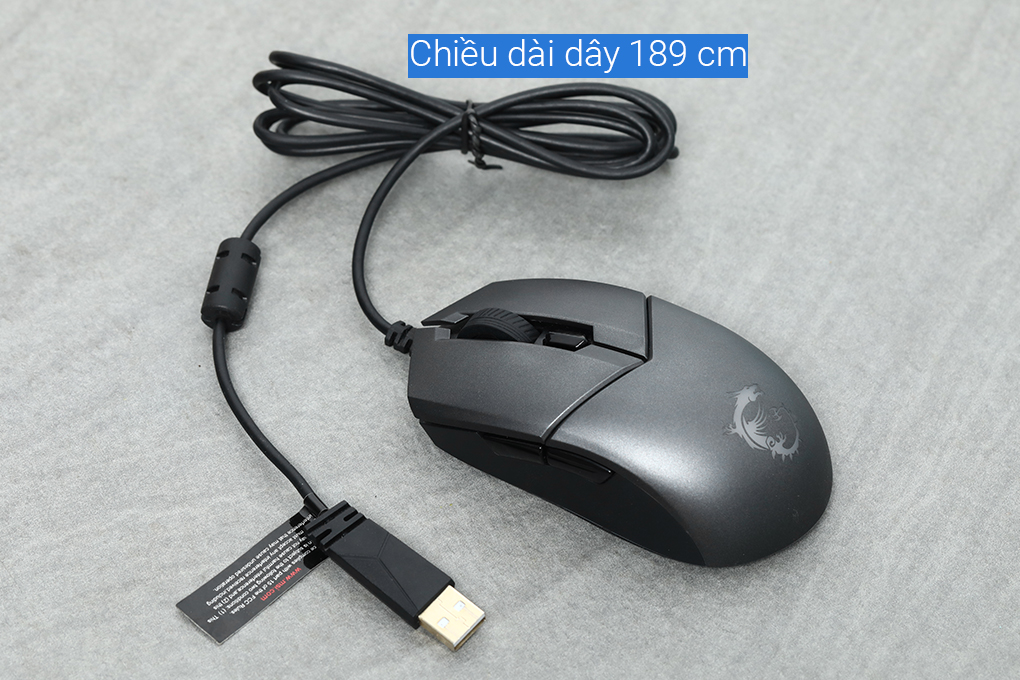 Chuột Có dây Gaming MSI Clutch GM11 Đen Màu Đen