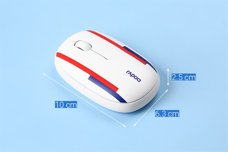 Chuột Bluetooth Silent Rapoo M650 Anh Màu Trắng - Đỏ