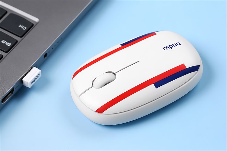 Chuột Bluetooth Silent Rapoo M650 Anh Màu Trắng - Đỏ