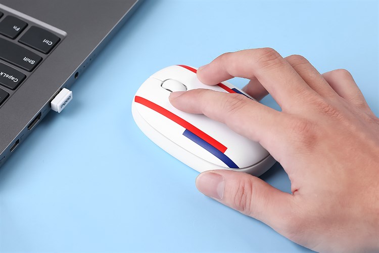 Chuột Bluetooth Silent Rapoo M650 Anh Màu Trắng - Đỏ