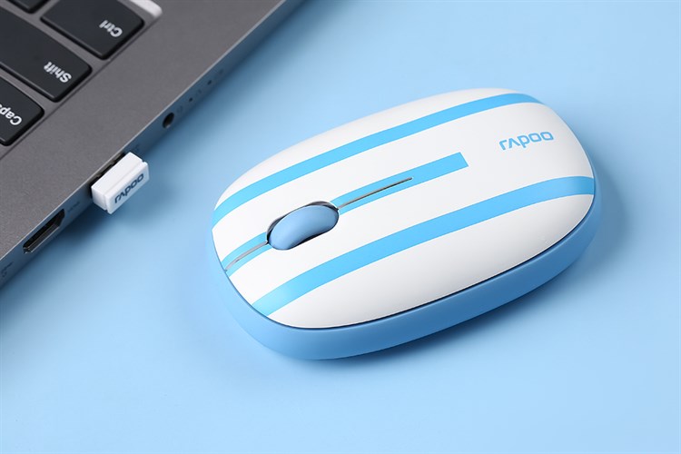 Chuột Bluetooth Silent Rapoo M650 Argentina Màu Trắng - Xanh