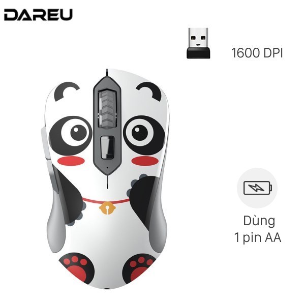 Chuột Không dây DareU LM115G Gấu Panda