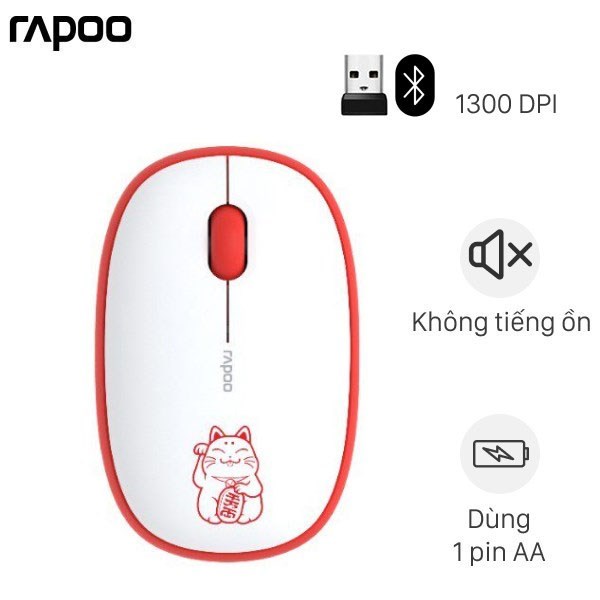 Chuột Bluetooth Silent Rapoo M650 Lucky Cat