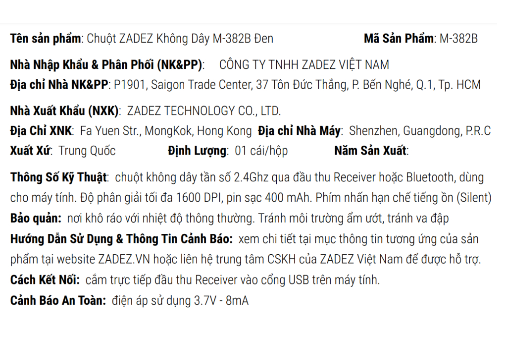 Chuột sạc Bluetooth Silent Zadez M382B - 4