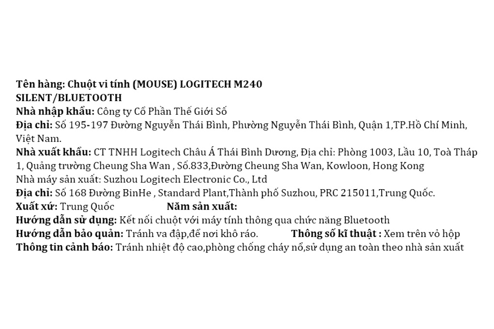 Chuột Bluetooth Silent Logitech M240 Màu Đen