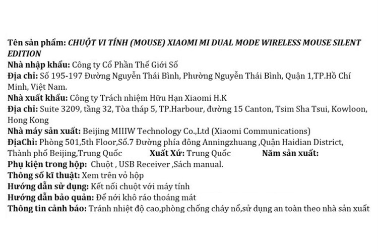 Chuột Bluetooth Silent Xiaomi HLK404 Màu Trắng