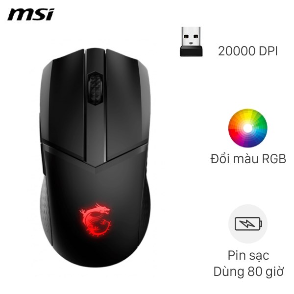 Chuột Không dây Gaming MSI Clutch GM41 Lightweight