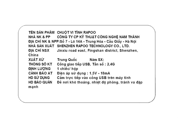 Chuột Không dây Silent Rapoo B2S Màu Trắng