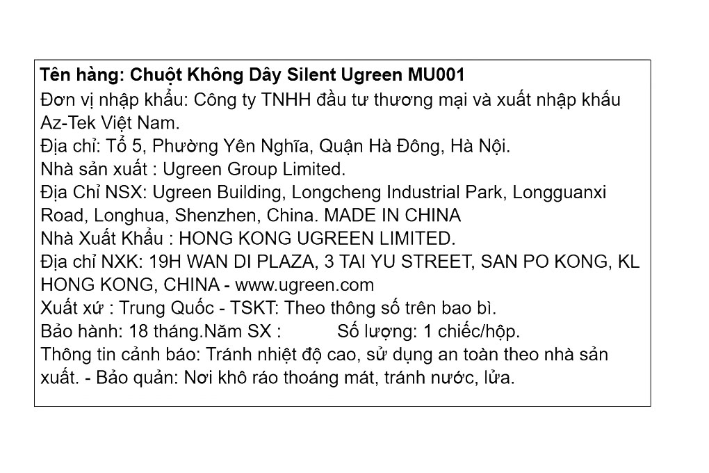 Chuột Bluetooth Silent Ugreen MU001 Màu Xanh lá