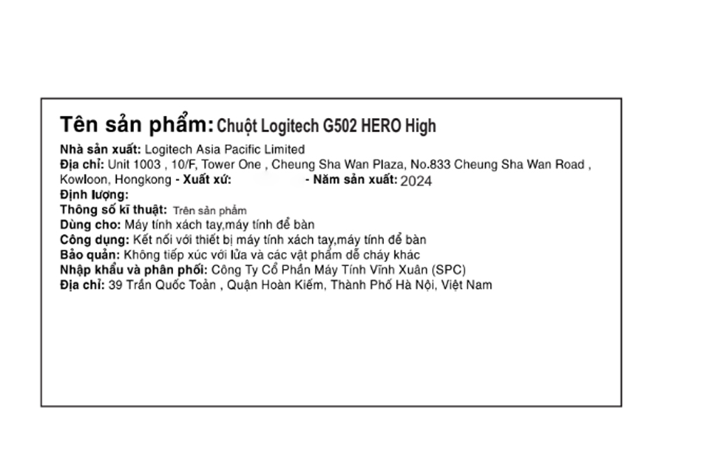 Chuột Có dây Gaming Logitech G502 Hero Màu Đen