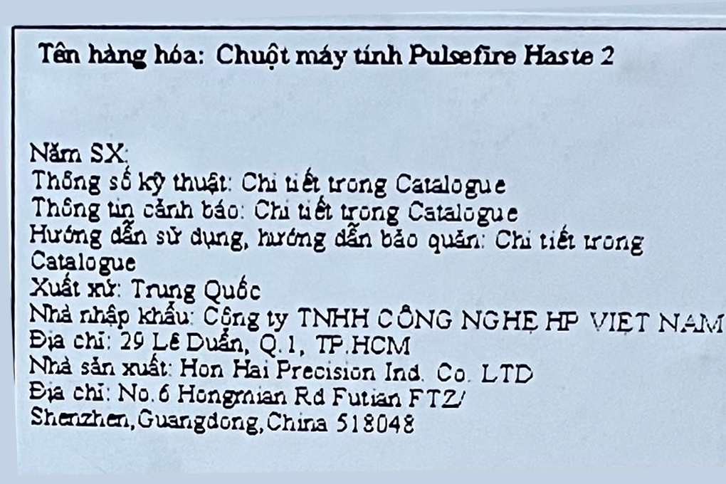Chuột sạc Bluetooth Gaming HP HyperX Pulsefire Haste 2 Mini - 6