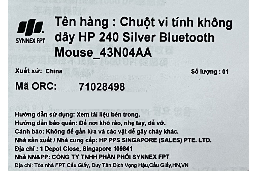 Chuột Bluetooth HP 240 Màu Bạc