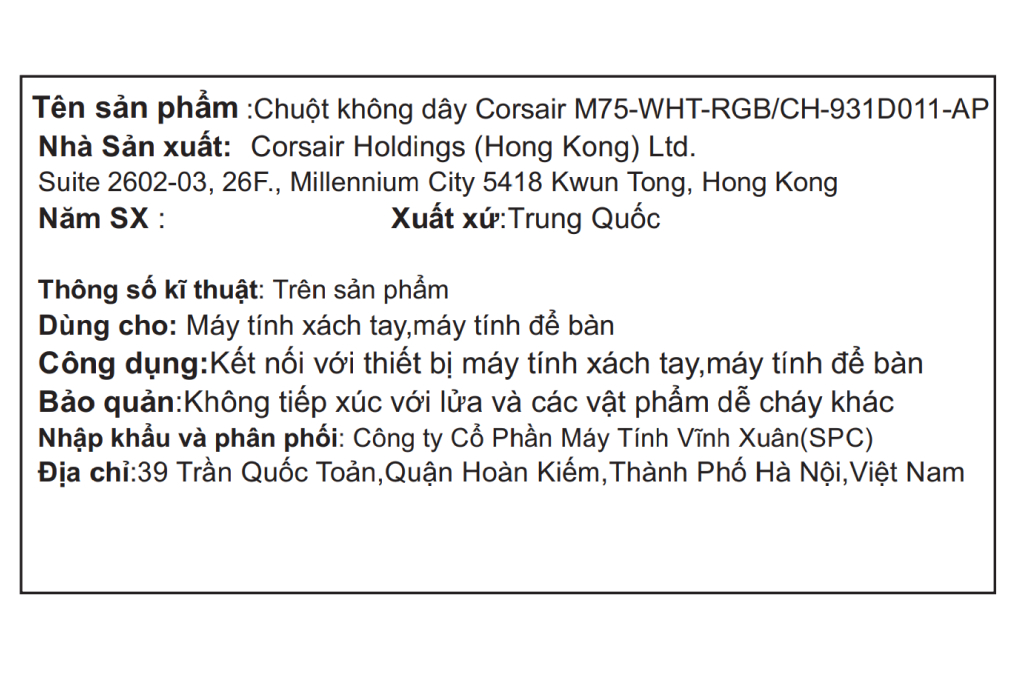 Chuột sạc Bluetooth Gaming Corsair M75 - 6