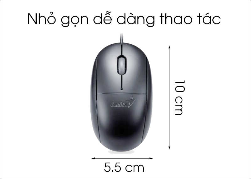 Chuột có dây Genius NS-100X - Thiết kế đơn giản và vừa tay Chuột có dây Genius NS-100X - Thiết kế đơn giản và vừa tay