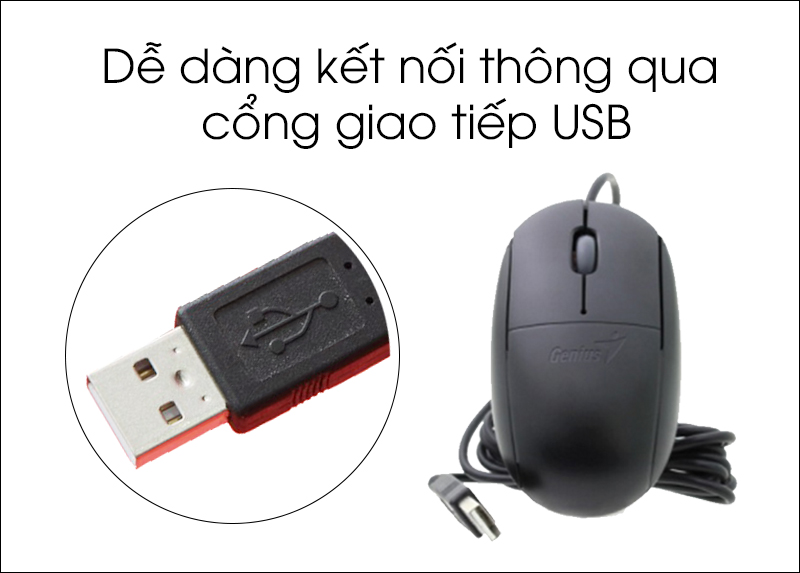 Chuột có dây Genius NS-100X - Dễ sử dụng, tương thích với nhiều hệ điều hành Chuột có dây Genius NS-100X - Dễ sử dụng, tương thích với nhiều hệ điều hành