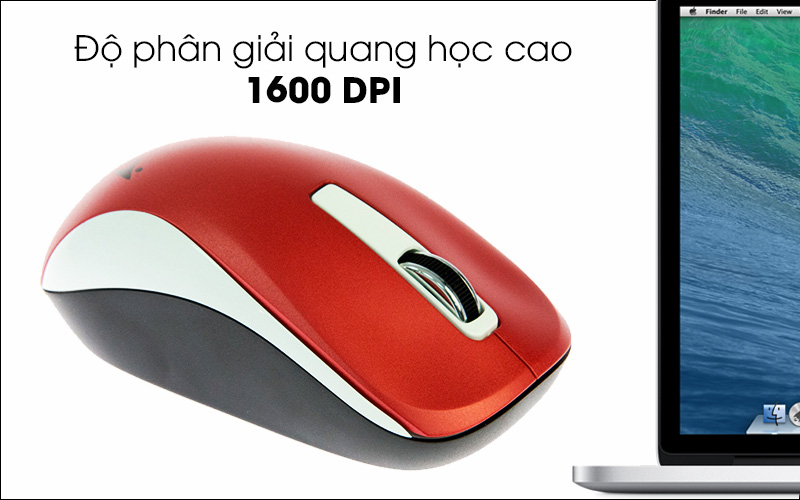 Chuột không dây Genius NX 7010 - 1600 DPI giúp chuột di chuyển mượt mà