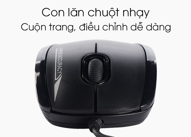 Chuột có dây Zadez M116 Đen - Con lăn chuột nhạy, click chuột chính xác