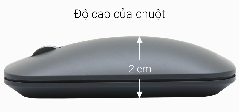 Chuột Bluetooth Microsoft Designer - Chiều cao của chuột