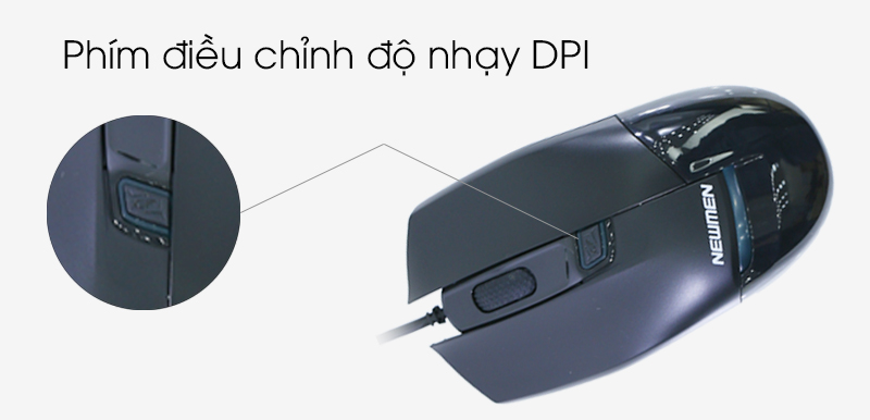 Chuột có dây Newmen G10 - Nút điều chỉnh DPI hỗ trợ đắc lực cho game thủ
