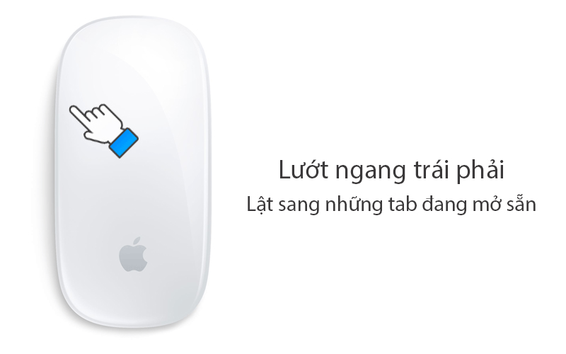 Chuột Bluetooth Apple MLA02 Trắng chuyển qua các tab trên trình duyệt Safari