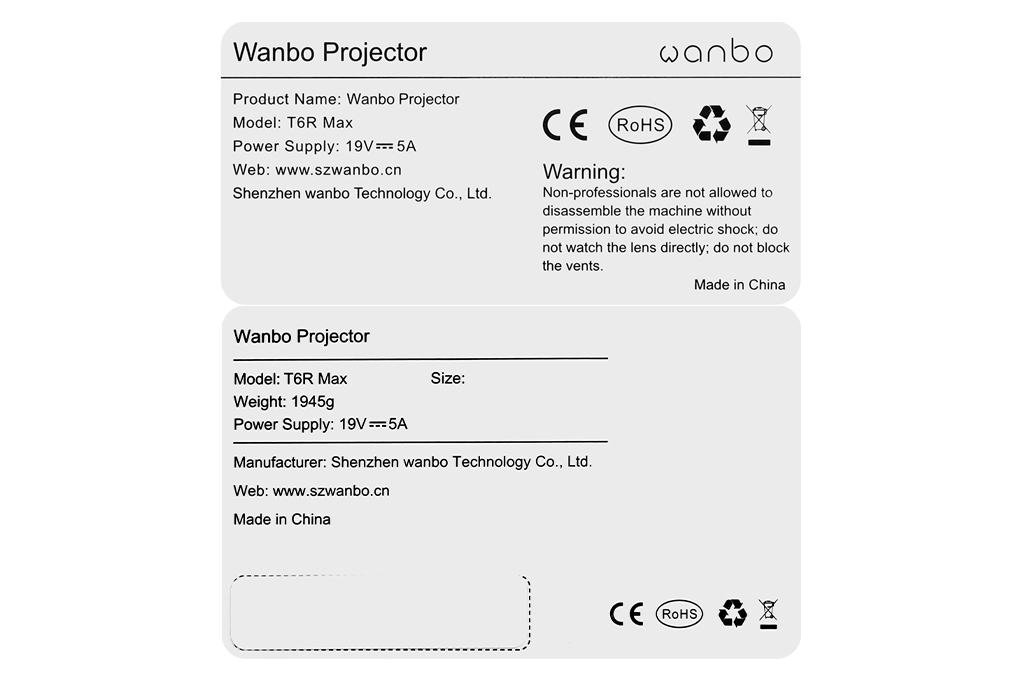 Máy chiếu Wanbo Full HD T6R Max Màu Đen Màu Đen