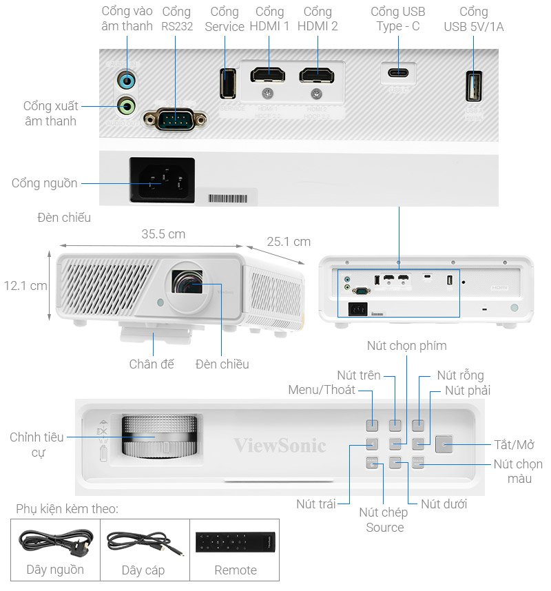 Máy Chiếu Led Viewsonic Full HD X2