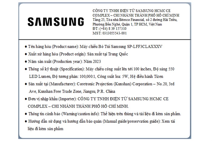 Máy chiếu Smart Tivi Bỏ Túi FHD Samsung The Freestyle Gen 2 SP-LFF3CLA Màu Trắng