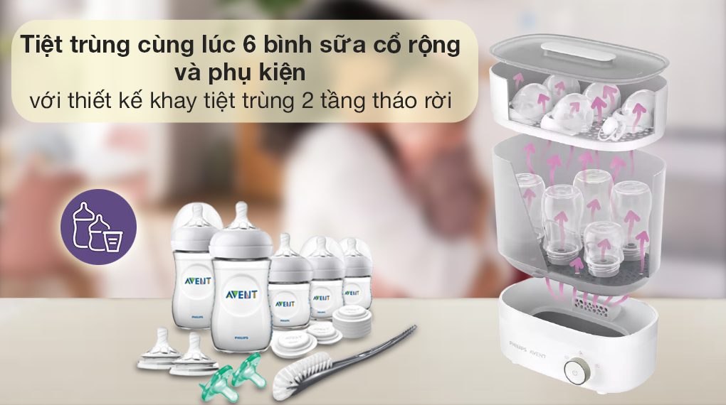 Máy tiệt trùng sấy khô bình sữa Philips Avent SCF293.00